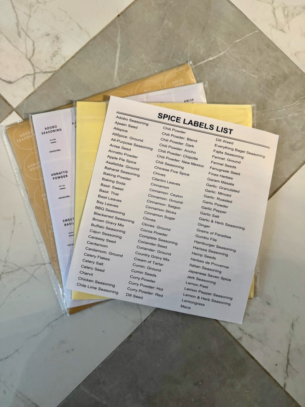 NWT 3pk Spice Labels